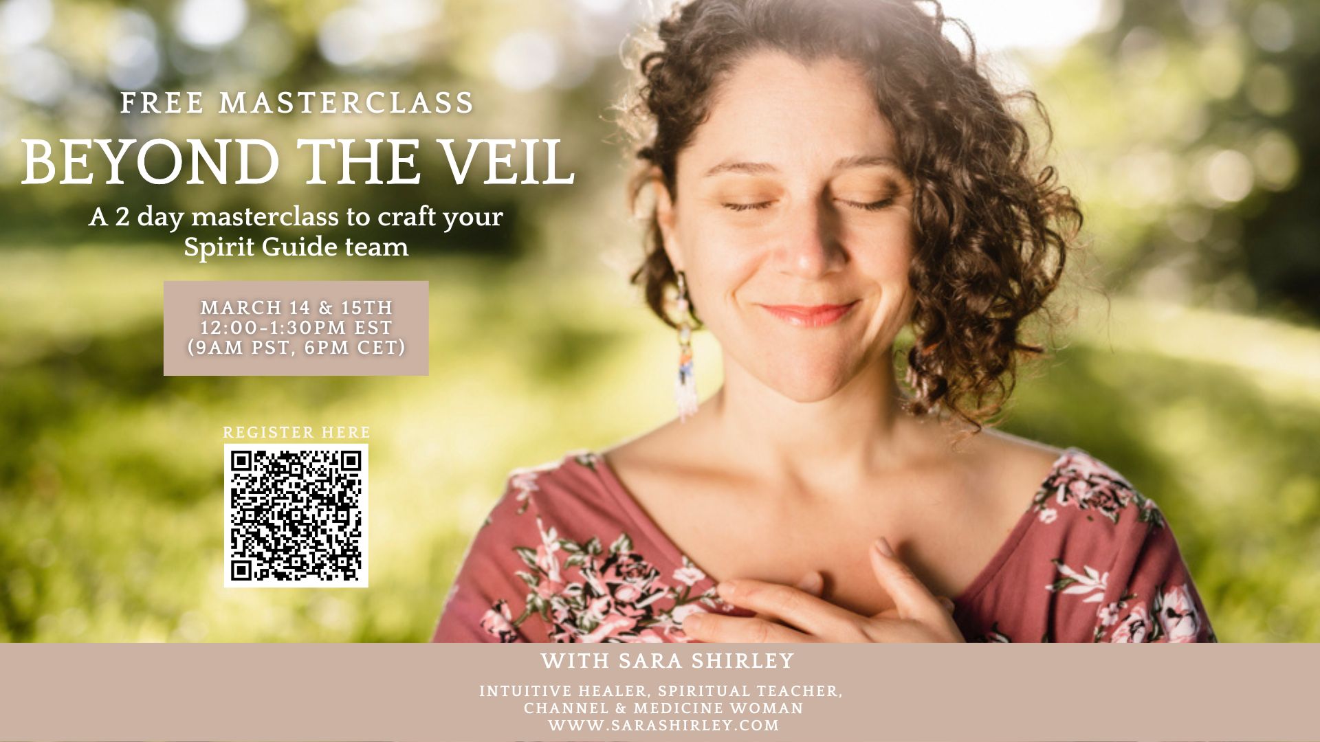 Beyond the Veil Spirit Guides masterclass Sara Shirley intuitive healer